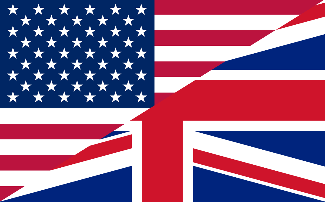 English and US flag